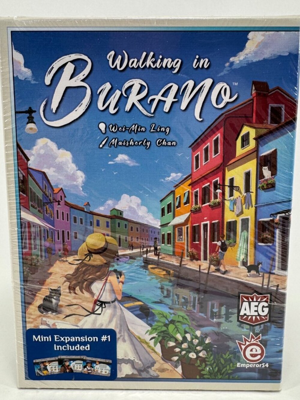 Walking in Burano Board Game AEG Complete Strategy Cards Rebuild Decorate Houses